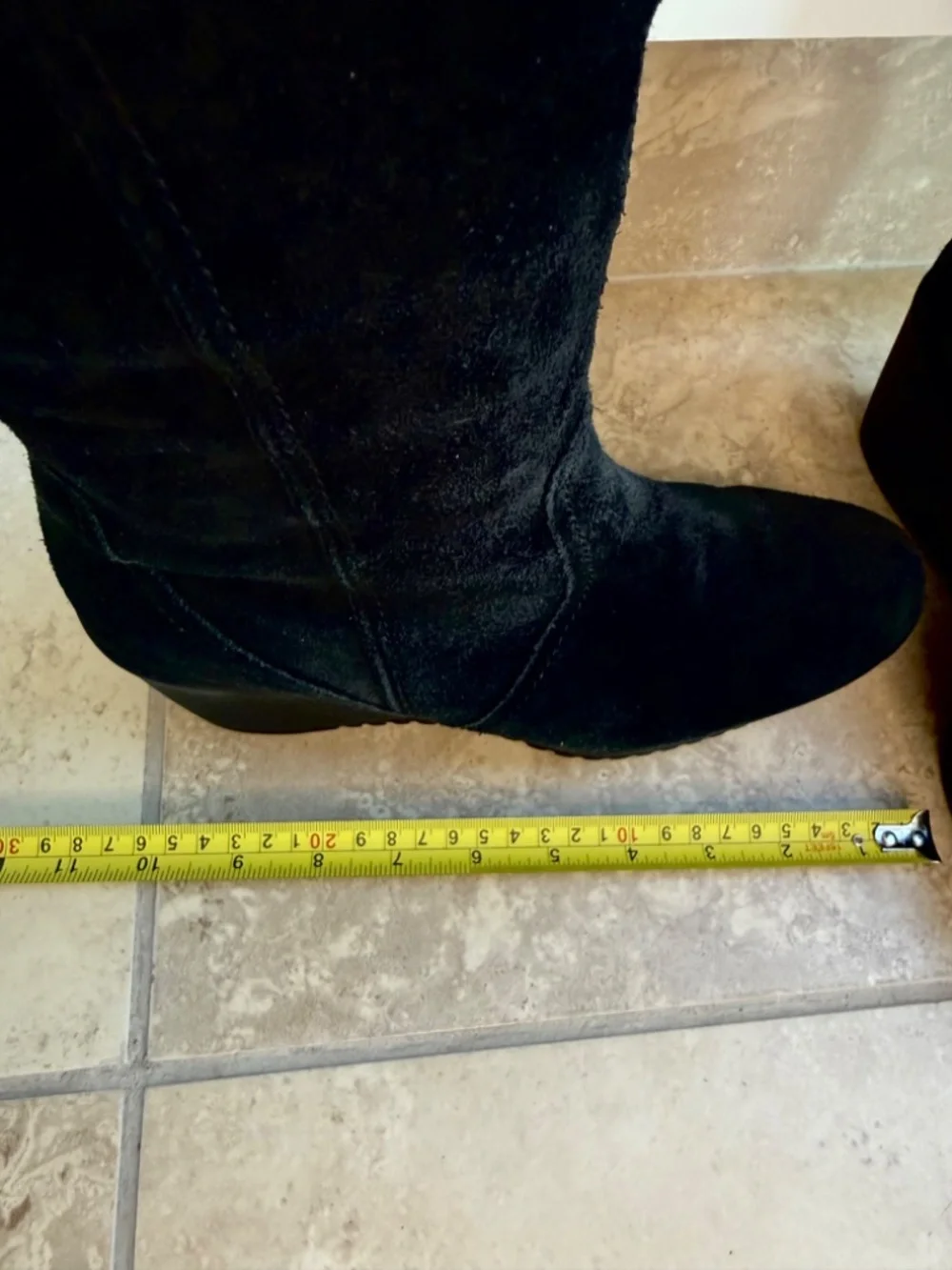 La Canadienne, Black Waterproof Suede, Knee-high Boots made in Canada, Sz 9
